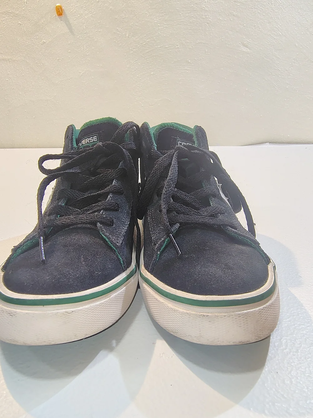Converse Kids Black High-Top Sneakers with Green Lining